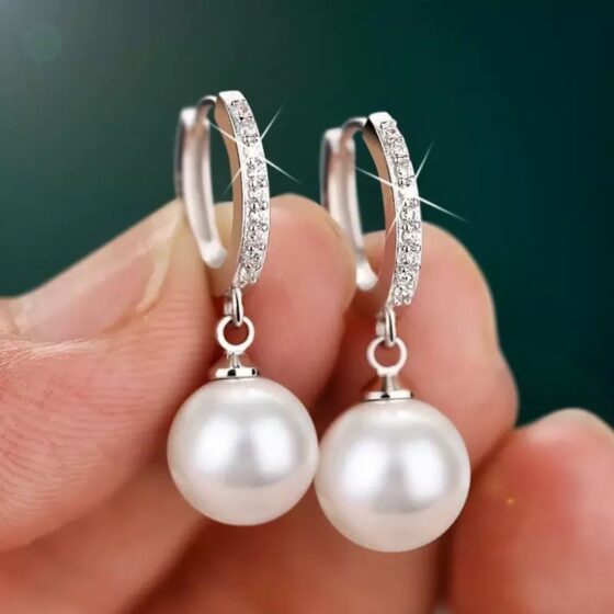 S925 Silver Pearl Earrings Jewelry in Stock